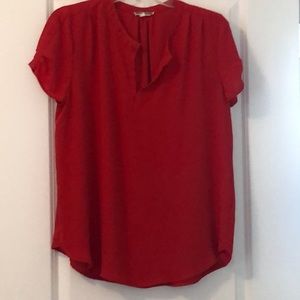 Red flowy blouse